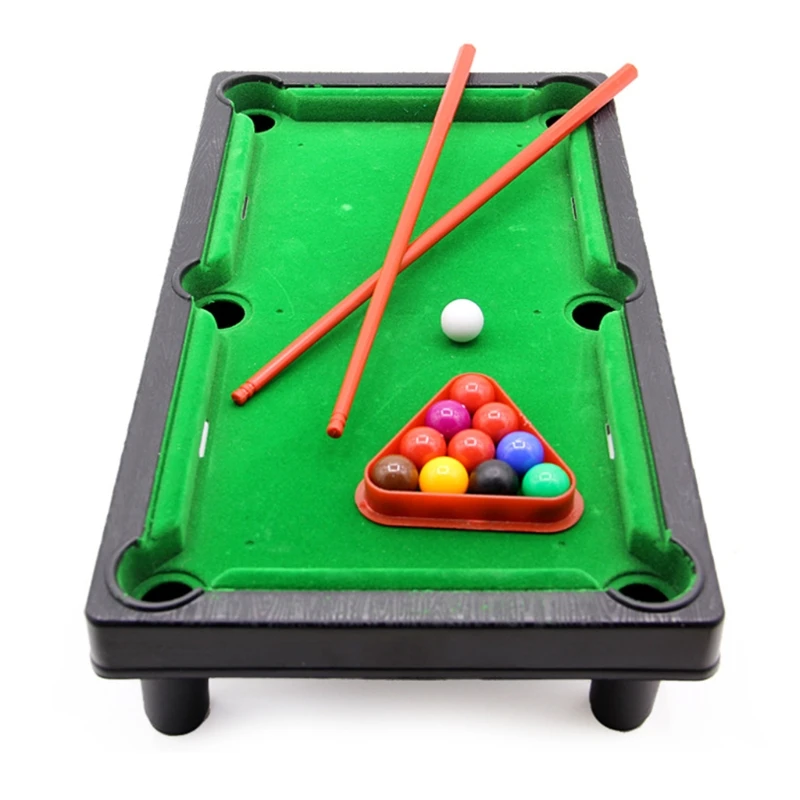 77HC Mini Pool Table Tabletop Desktop Billiards Snooker Game with 2 Sticks & Balls Home Office Desk Stress Relief Games