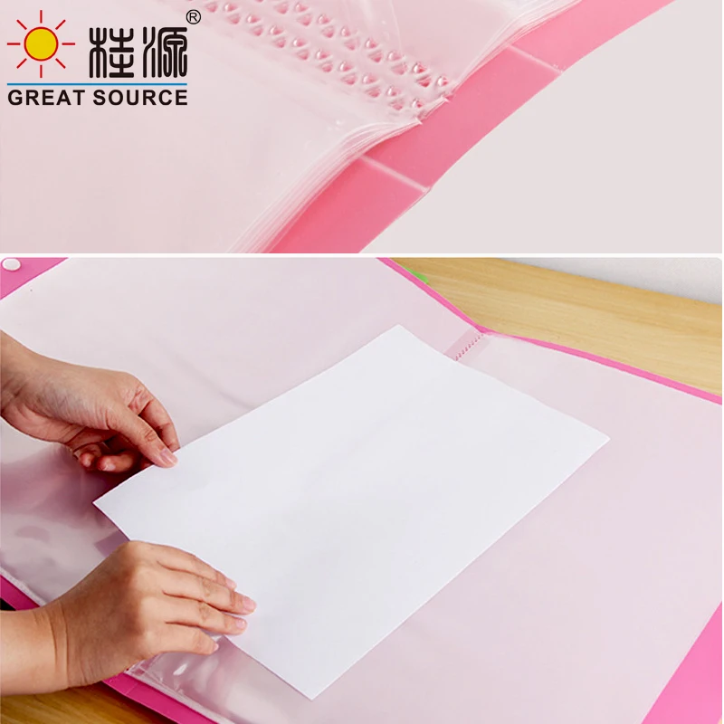 MQQ4K Painting Display Folder With Handle Sketch Presentation Book 30 Transparent Pockets Candy Color580*440mm(22.84"*17.32")1PC