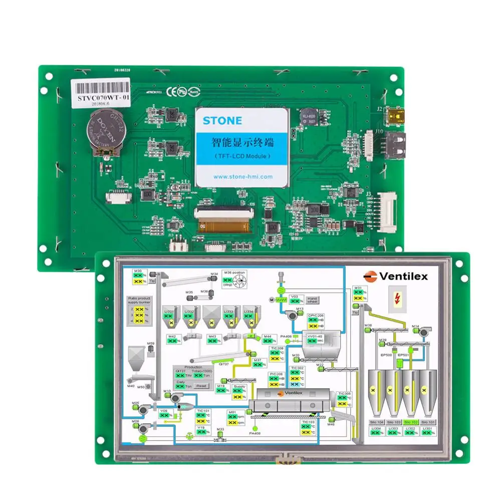 Steen 7.0 Inch Hmi Tft Lcd-scherm Module Met Seriële Interface + Programma + Software Voor Apparatuur Gebruik