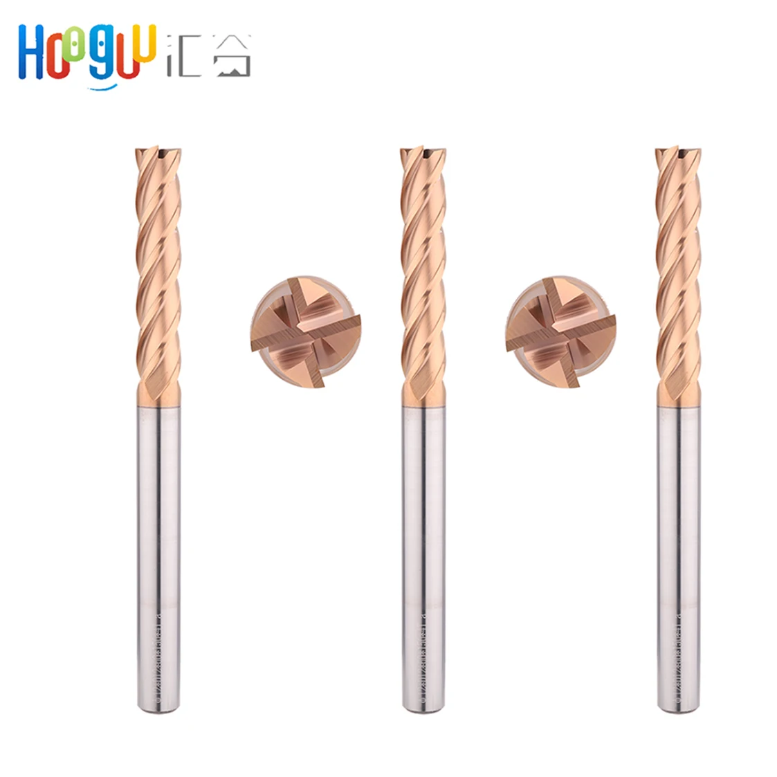 End Mill HRC55 4Flutes With 200mm Extension Alloy Coating Bronze Milling Cutter Tungsten Steel Cutting Tool End Mil