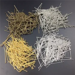 100pcs 15-70MM Flat Head Pins Metal Headpins Flat-head Pin Connection Pin T-shaped Pin Jewelry Findings Making DIY Supplies T