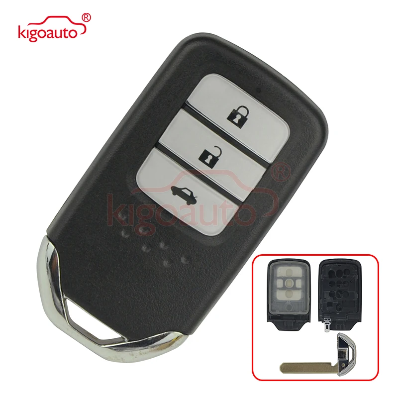 

Kigoauto Smart Key Shell Case with Emergency Key 3 Button For Honda Accord CRV Fit