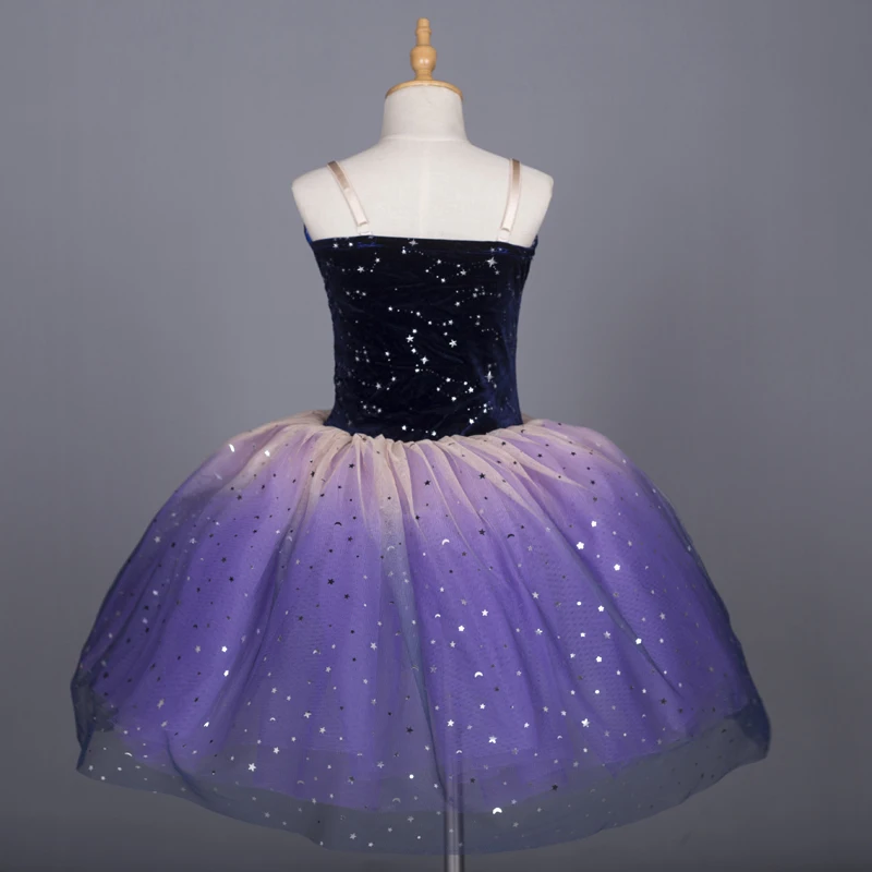 Royal Purple Ballerina Dress Girl Children Dance Costume Red Ballet Dress bambini cinghie regolabili Tutu di balletto per ragazze