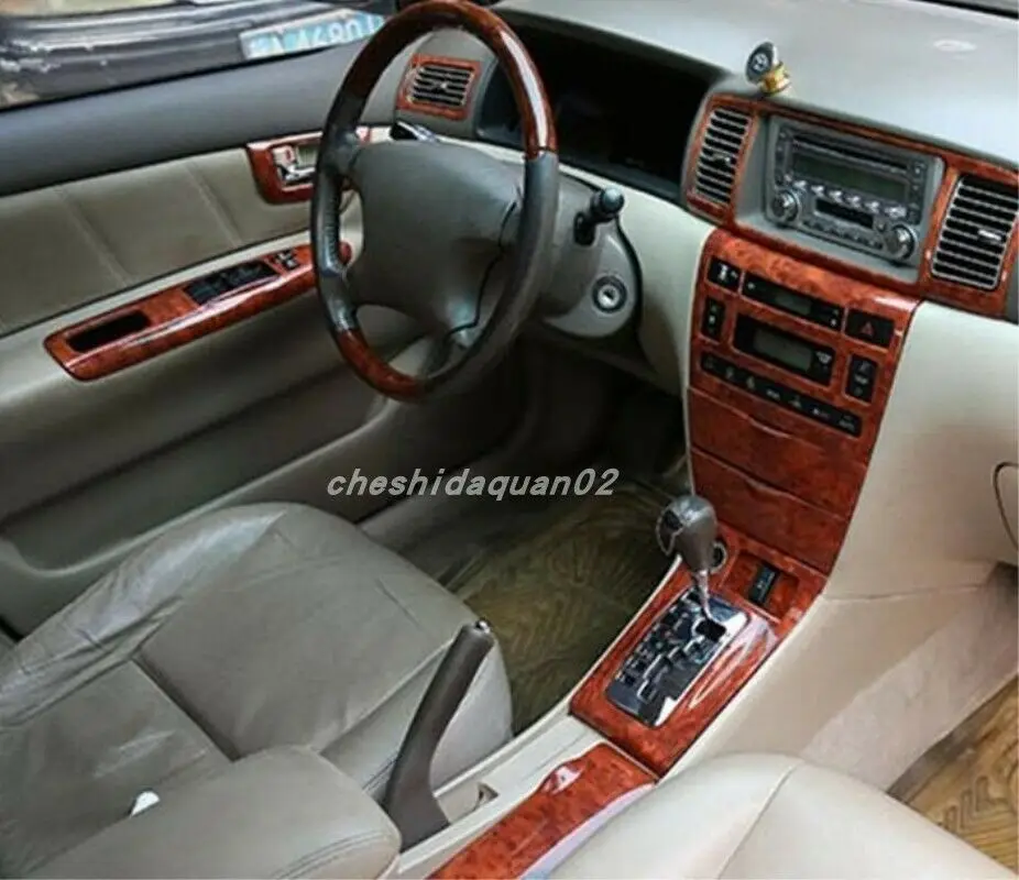 Peach wood grain Car interior kit Cover Trim For Toyota COROLLA 2007 2008 2009 2010 2011 2012 car modification