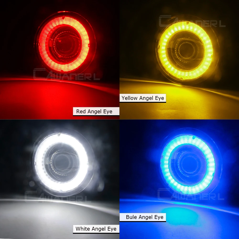 2 X Car Fog Light LED Angel Eye Daytime Running Light DRL 30W H11 For Citroen C4 Coupe Hatchback Sedan 2004-2023 (Except Cactus)