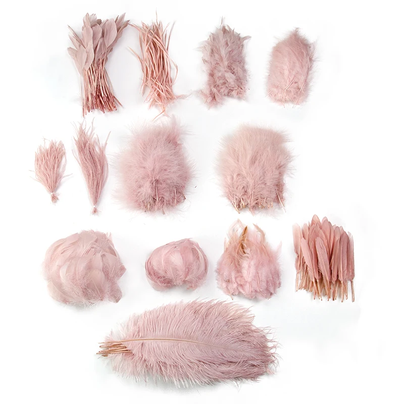 Wholesale Leather Pink Turkey Goose Ostrich Feather 15-20CM DIY Jewelry Crafts Wedding Christmas Accessories Decoration Plumes