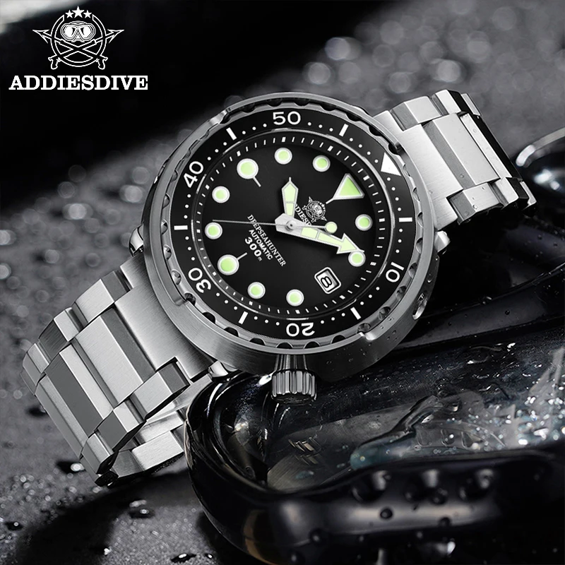 Addies Dive Men\'s Automatic Watch NH35A Sapphire Crystal Ceramic bezel BGW9 Luminous 30bar steel Tuna diver Men watch watches