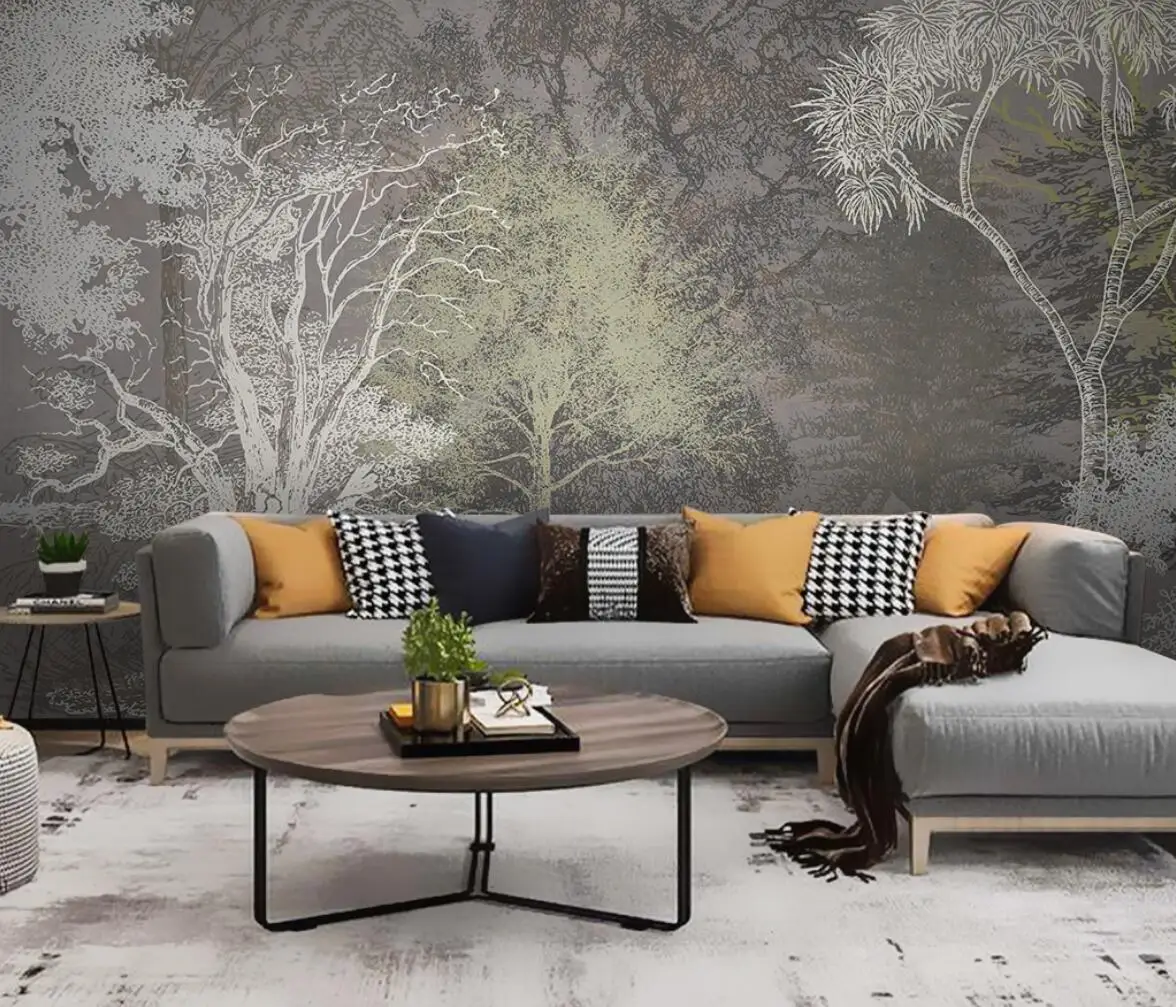 

beibehang custom mural wallpapers for living room decoration home improvement background Vintage forest woods photo wallpaper 3D