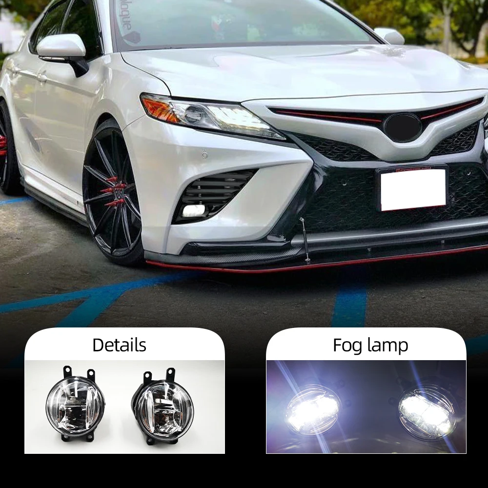 Headlight Foglamp Cover Grill Frame Switch Harness Foglight LED Bumper Fog Light Lamps For Toyota Camry XSE SE 2018 2019 2020