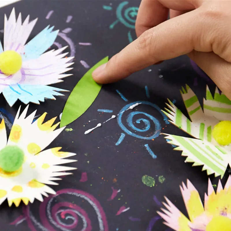 Papier coloré fait à la main pour enfants, dessin animé, bricolage, un monde dans une fleur, jouets artisanaux, Kingergarden, jouets éducatifs pour enfants