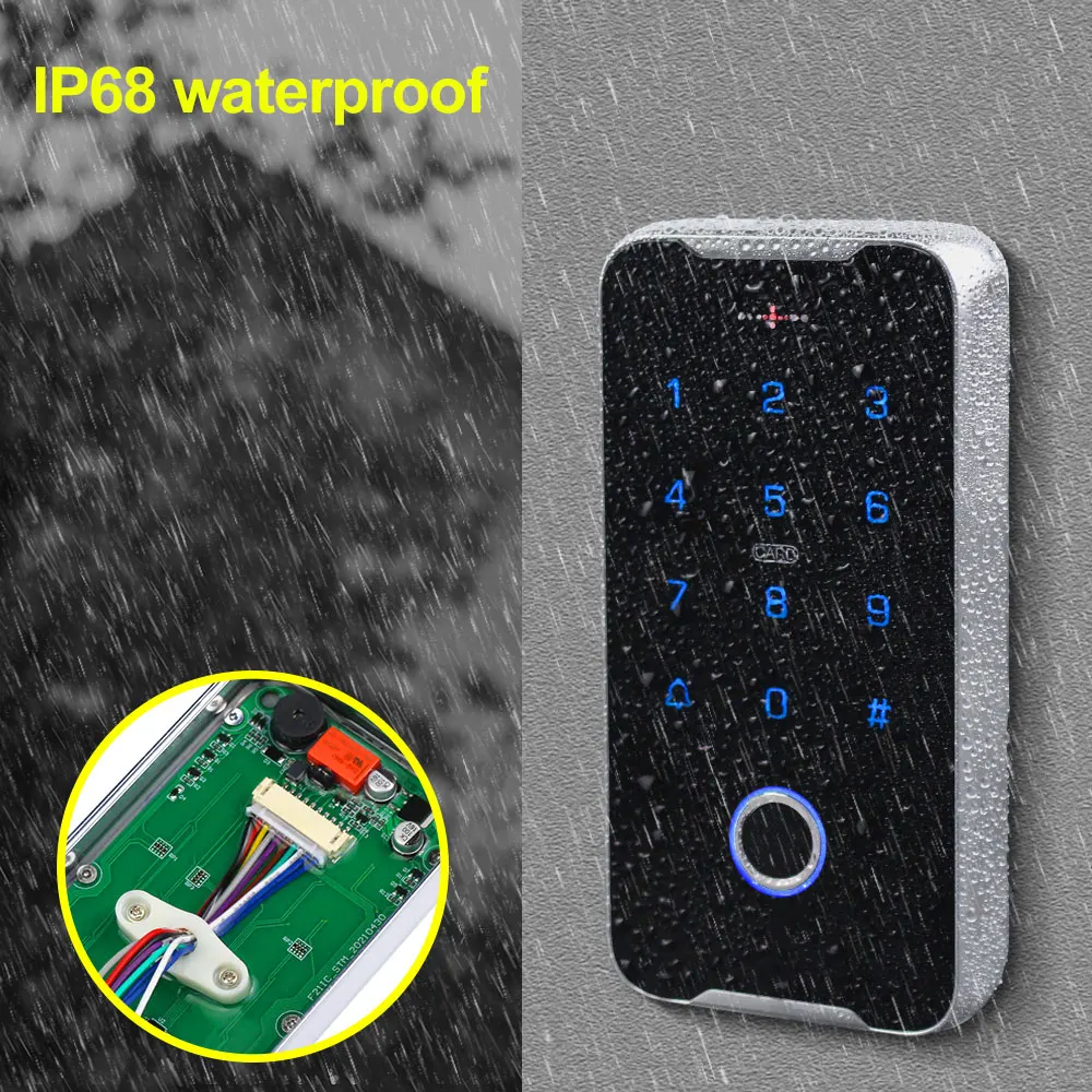 RFID Fingerprint Access Control Outdoor Keypad Metal Wiegand Door Opener Controller Support NFC Mobile Phone Unlock Waterproof