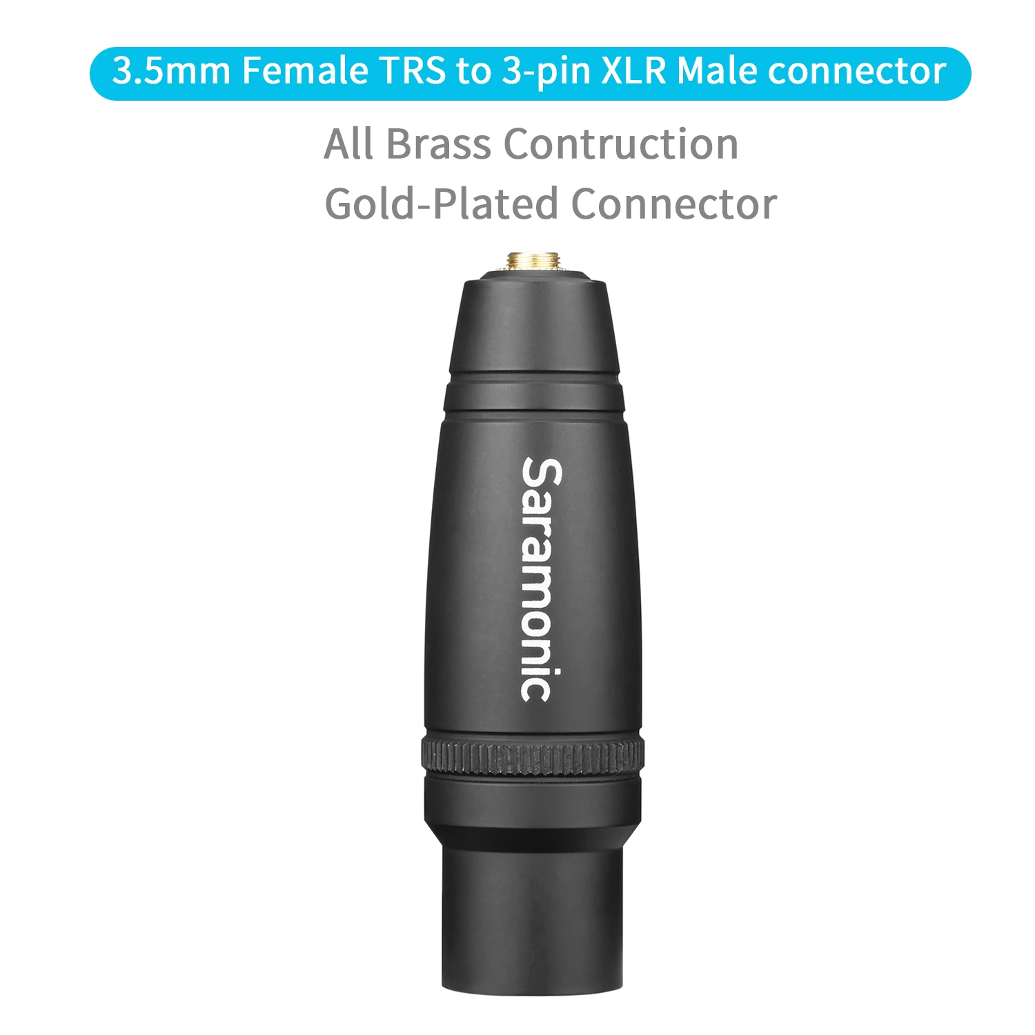 Saramonic C-XLR الصوت محول 3.5 مللي متر أنثى TRS إلى 3 دبوس XLR ذكر لل ميكروفون لاسلكي فيديو سينما كاميرات الصوت مسجلات