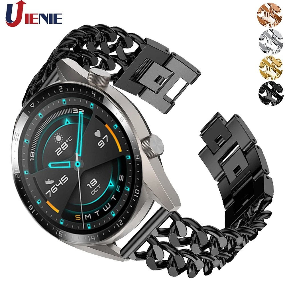 22mm Edelstahl Band Strap für Huawei Uhr GT GT2 46mm/gt 2e /Honor Magie Armband armband für Stratos 2 2S Tempo Correa