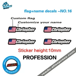 Flagge und name aufkleber mountainbike rahmen logo persönliche name decals custom reiter ID aufkleber NO.16