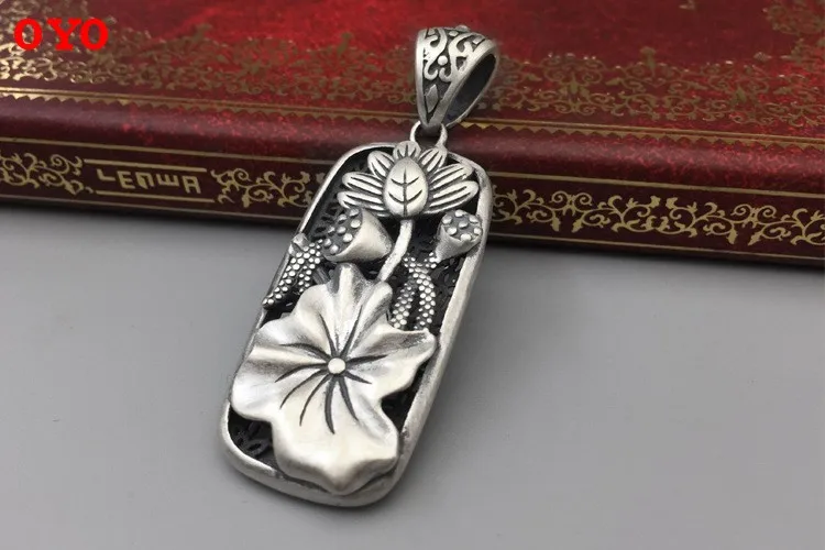 

S925 slver wind lotus lotus pendant retro direct manufacturers