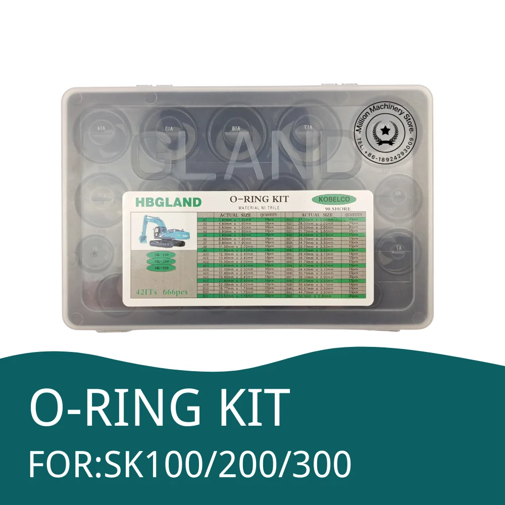 

O-Ring Kit Oil Seal Gaskets KOBELCO SK100/SK200-6/8 SK350-8/SK350-10 Excavator Repair Tools Rubber-ring