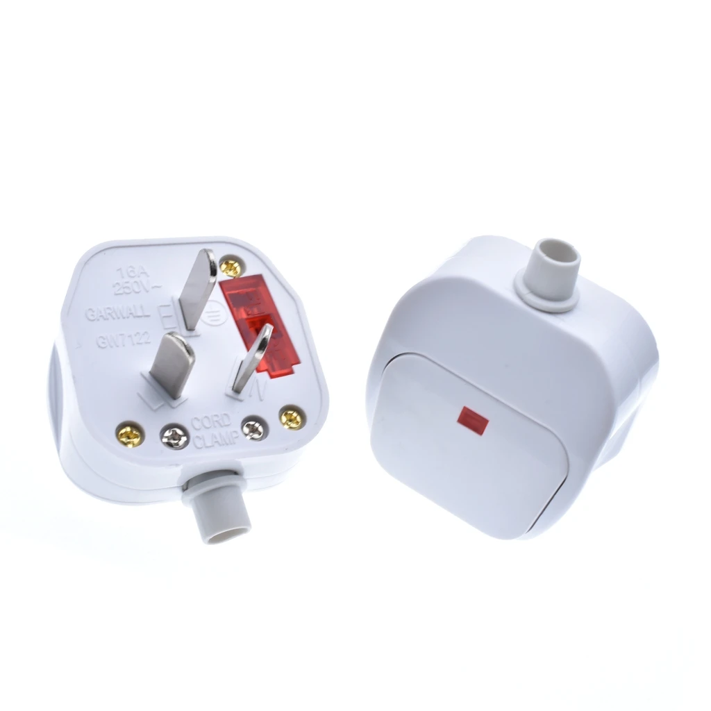 China standard 16A/10A 250V Three-pole power plug Detachable plug Assembly CN connection plug With switch & LED light