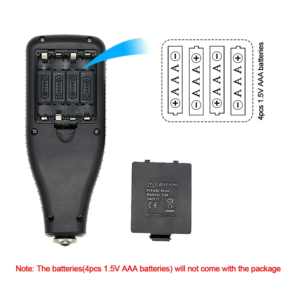 R&D TC200 Coating Thickness Gauge Backlight LCD Film measurement composite Auto Car Paint Thickness Meter withUS RU Manual Fe/NF