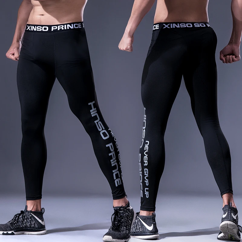 Mens calças apertadas de compressão de ginásio sportswear de ajuste rápido e seco collants de corrida homens legging treinamento de fitness sexy