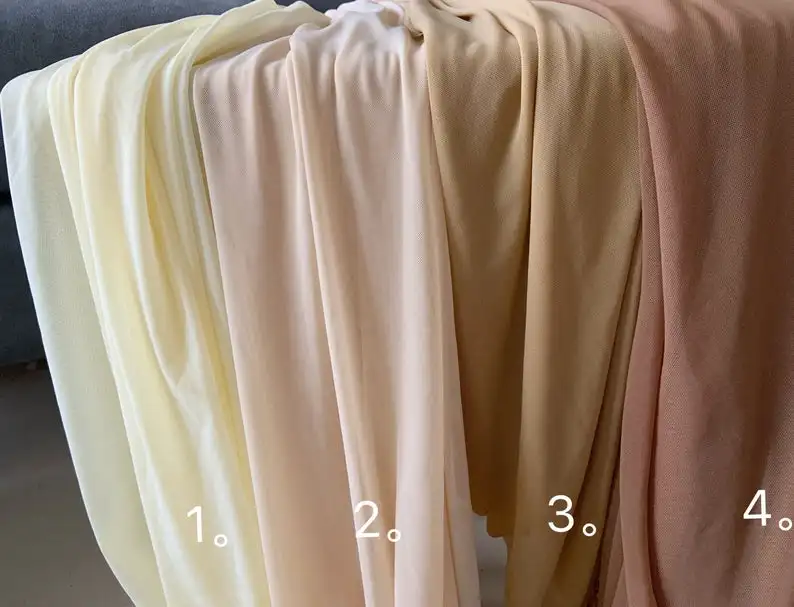 4 Way Stretch Tulle Fabric Nude Tan Power Stretchy Mesh Fabric Elastic Tulle Fabric Super Smooth Well Drape