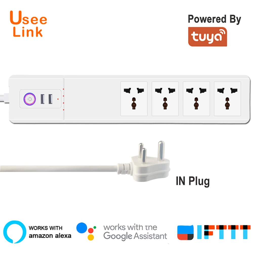 UseeLink WiFi Smart Power Strip Universal Outlets with USB Plug Sockets Remote Voice Control Independently by Tuya