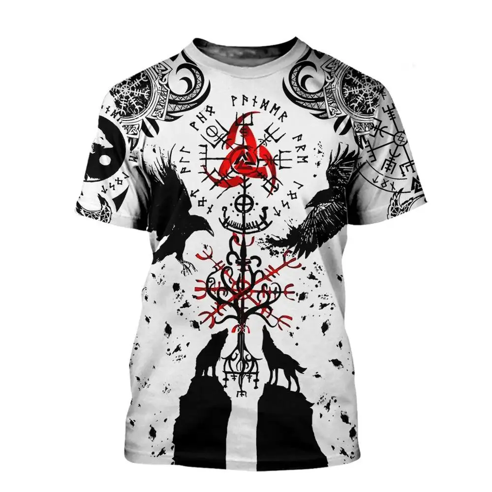 Huginn and Muninn Raven Tattoo 3D Printed men t shirt Harajuku Fashion Short sleeve shirt summer streetwear Unisex tshirt tops
