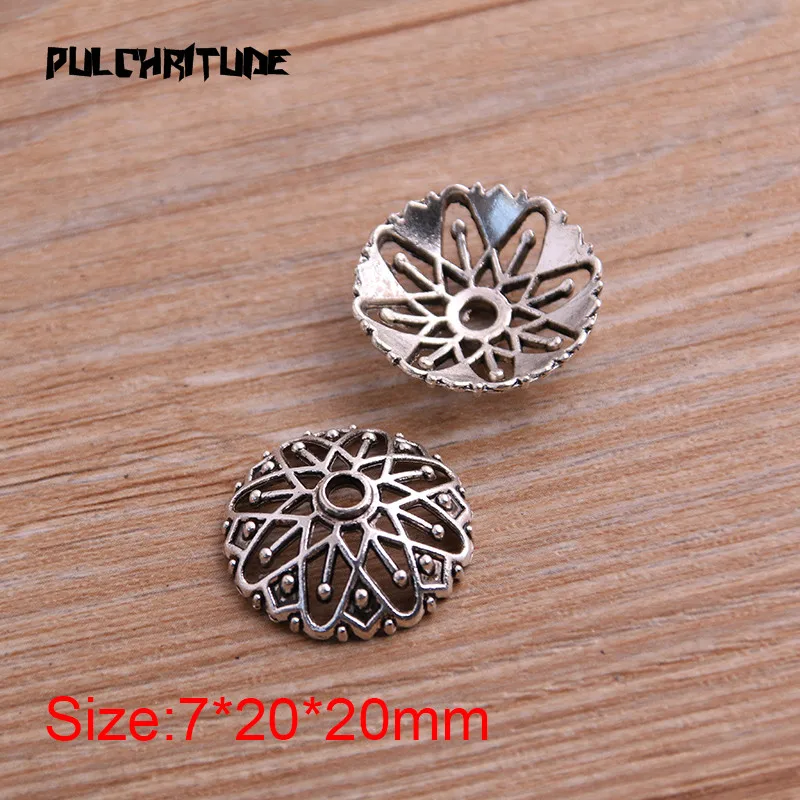 10pcs 7*20*20mm Receptacle Hollow Flower DIY Spaced Jewelry Accessories Charms For Jewelry Making