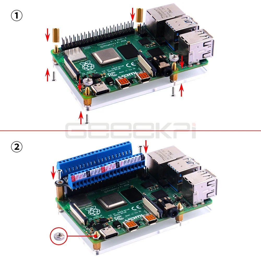 Bloc Terminal GPIO pour Raspberry Pi, Module de carte de dérivation pour Raspberry Pi 4B/ 3B +/ 3B/ 2B/ 1B +/zéro/zéro W