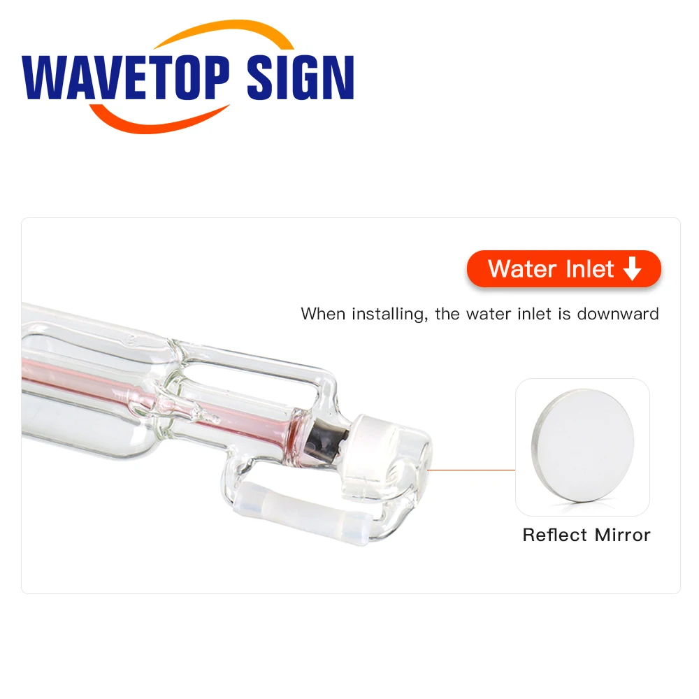 WaveTopSign Co2 Glass Laser Tube Dia 50mm 820mm 50W Glass Laser Lamp for CO2 Laser Engraving Cutting Machine