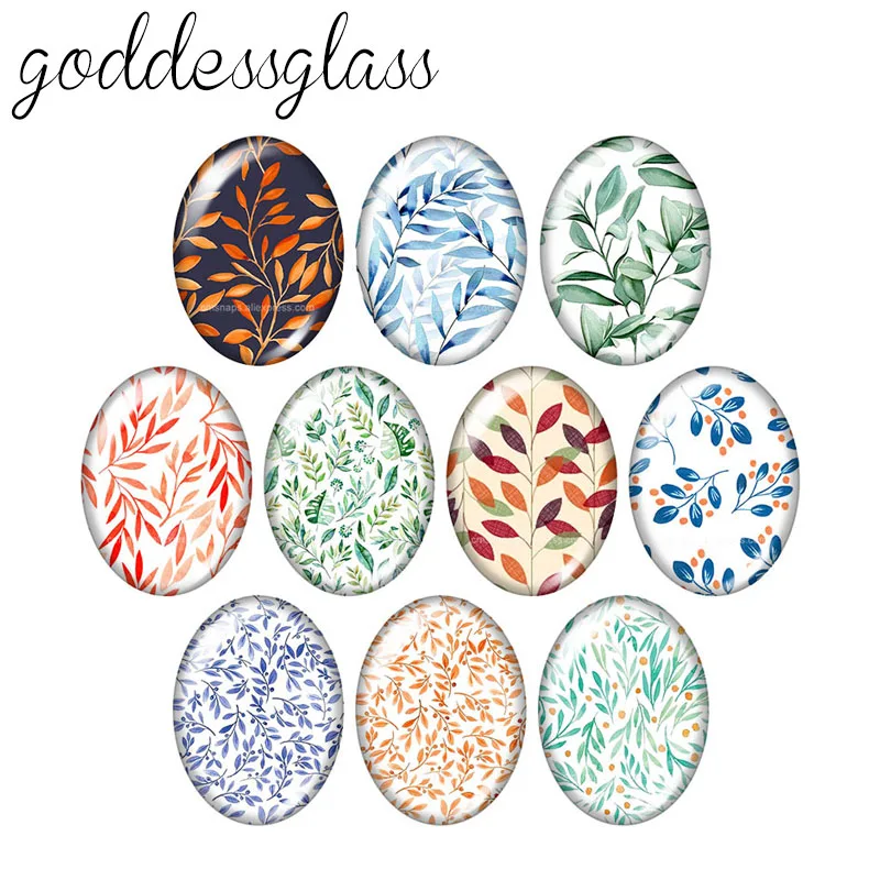 Flowers lavender daisy Dandelion Lotus 10pcs 13x18mm/18x25mm/30x40mm Oval photo glass cabochon demo flat back Making findings