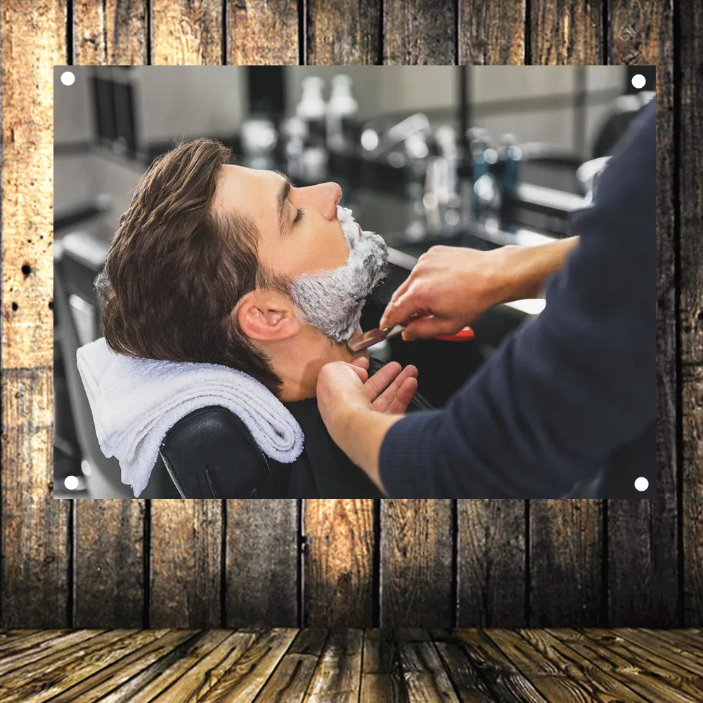 New hair style! Shave Beard Barber Shop Poster Advertising Signs Flag Banner Tapestry Hairdresser Salon Decor 96x144 CM