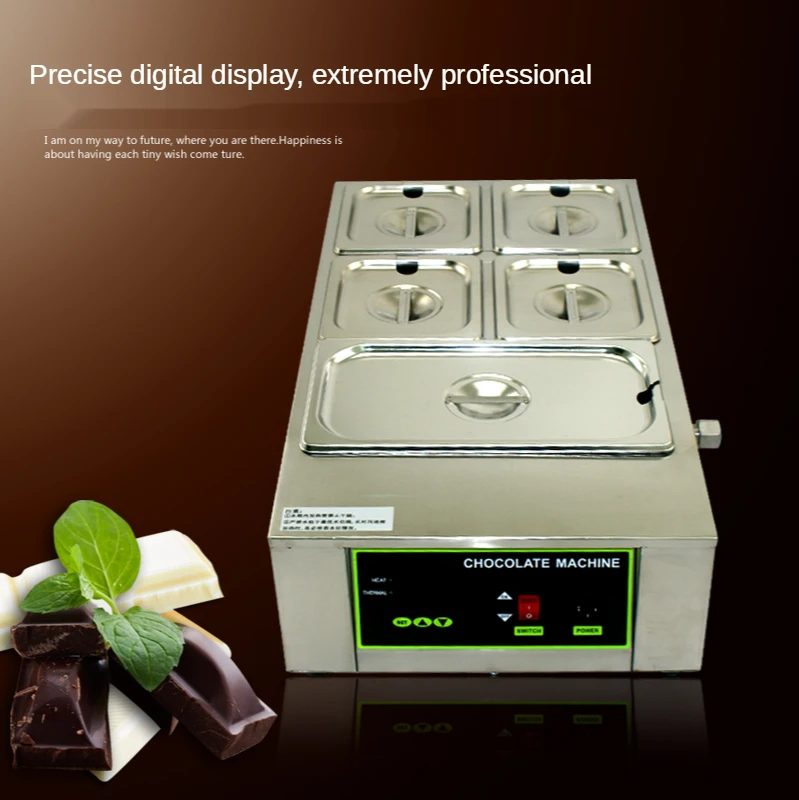 Máquina Eléctrica de fusión de Chocolate, dispositivo de 5 rejillas con pantalla Digital, aislamiento de agua, calentador de Chocolate