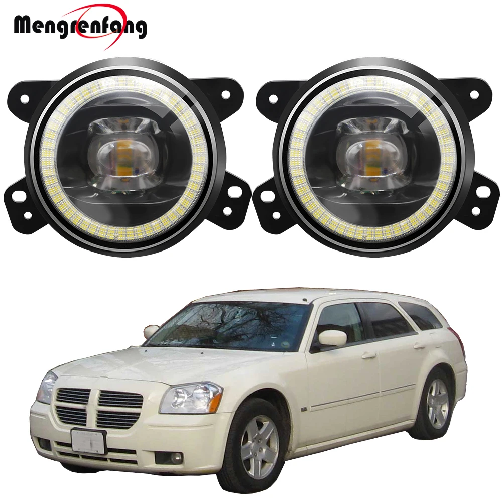 

2 X Car Angel Eye Fog Light Assembly 30W LED Halo Ring Fog Daytime Running Lamp DRL H11 12V For Dodge Magnum 2005 2006 2007 2008