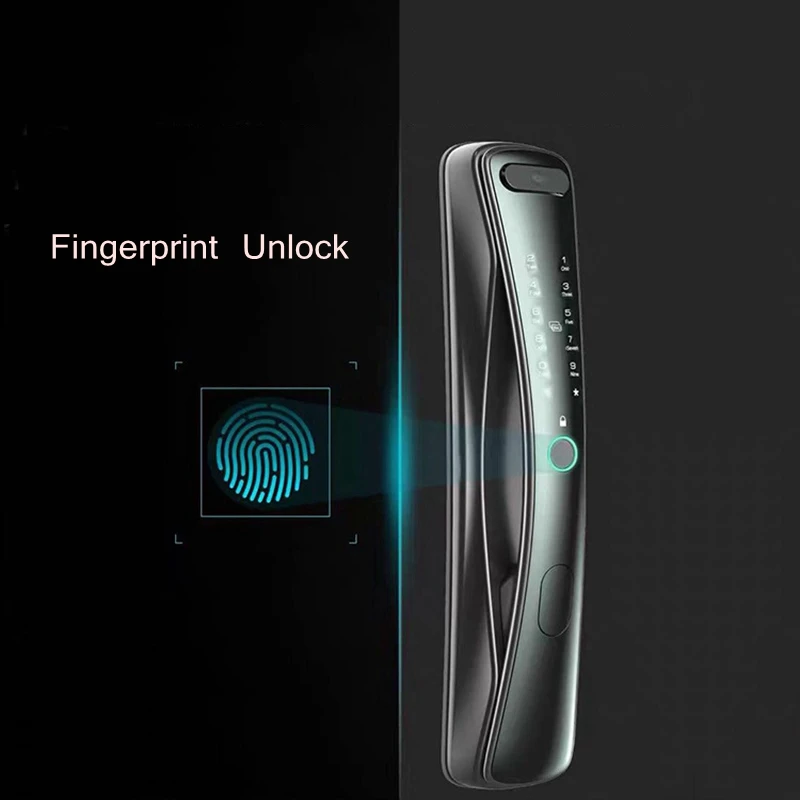 Smart Door Lock With Camera Biometric Fingerprint Lock Security Password Lock Key IC Card Electronic Lock With Lock Cylinder