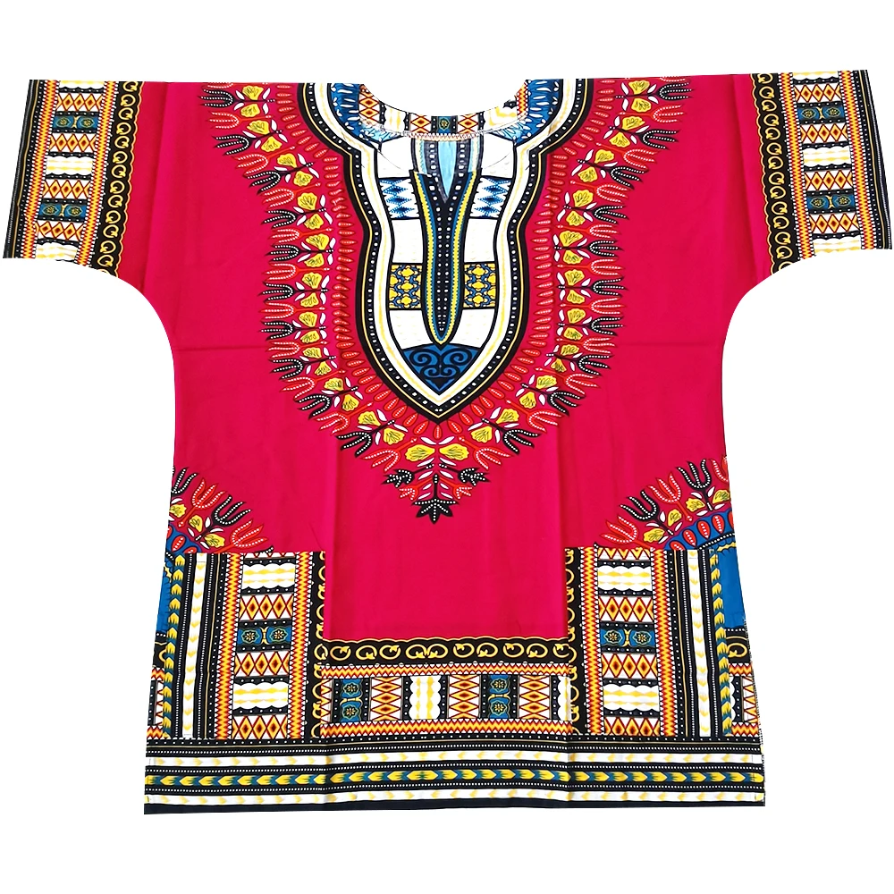 Camisetas 100% algodão estampadas tradicionais, camisetas africanas estampadas unissex (fabricadas em tailândia)