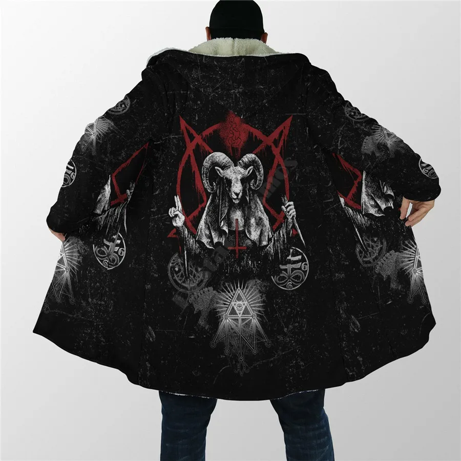 Capa con estampado 3D de God Of Death para hombre y mujer, rompevientos de lana, capucha cálida, Invierno