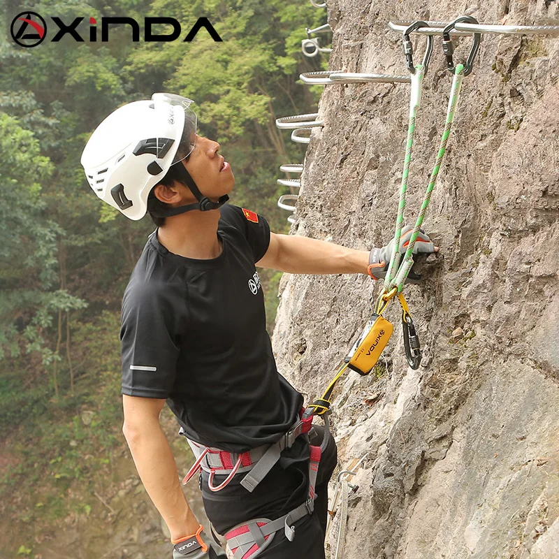 XINDA High Altitude  Protective Via Ferrata Safety Belt Sling Lanyard With Hook High Strength Wearable Anti Fall Off