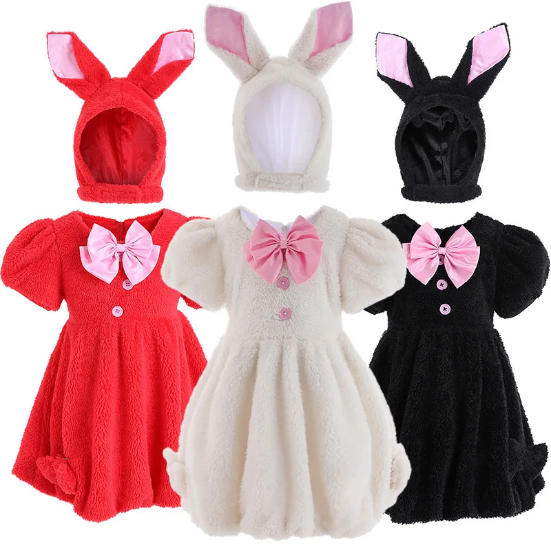 Umorden-disfraz de conejo encantador para niñas, vestido de fiesta con temática de animales, para Halloween, Pascua y cumpleaños