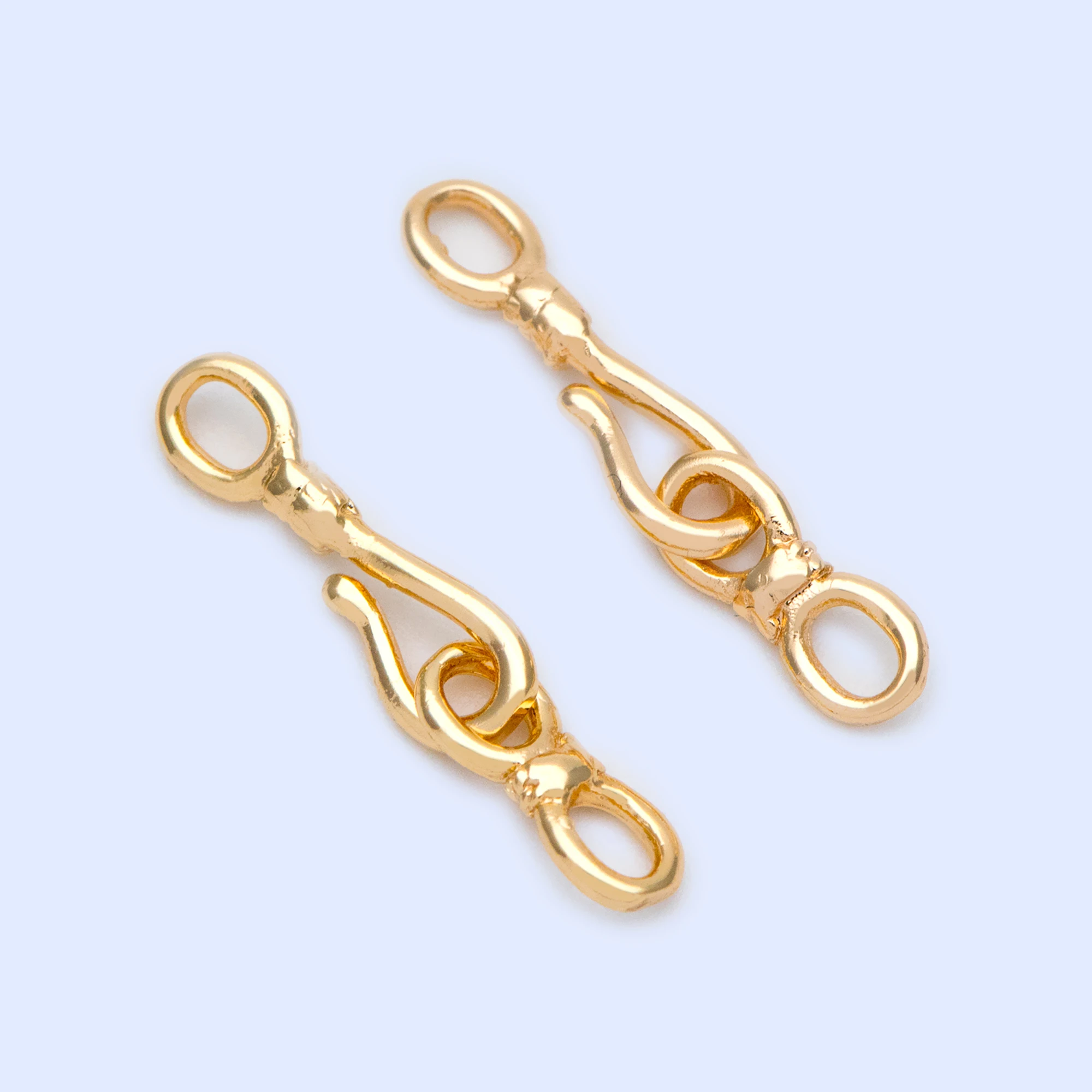 

10pcs Gold Plated Brass Hook And Eye Clasp 23/28mm, For Bracelet Jewelry Making Diy Accessories (GB-1185)