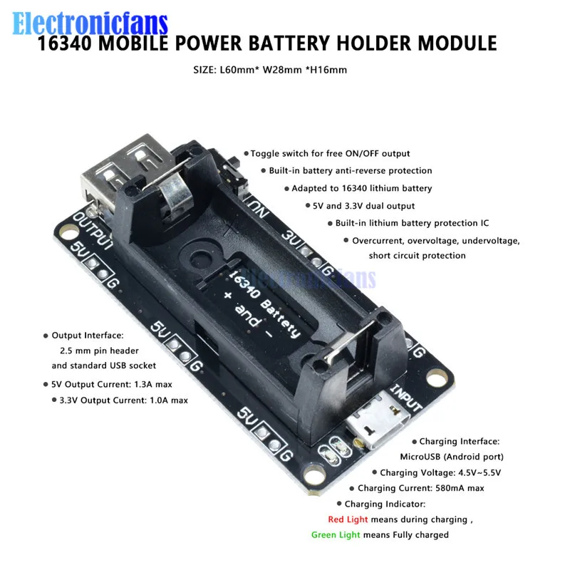 Dual 18650 Lithium-Batterie-Shield V8 Micro-USB-Powerbank-Modul 3V1A 5V 3A für Raspberry Pi Wifi ESP8266 ESP32 Ladevorrichtung – Detail 21