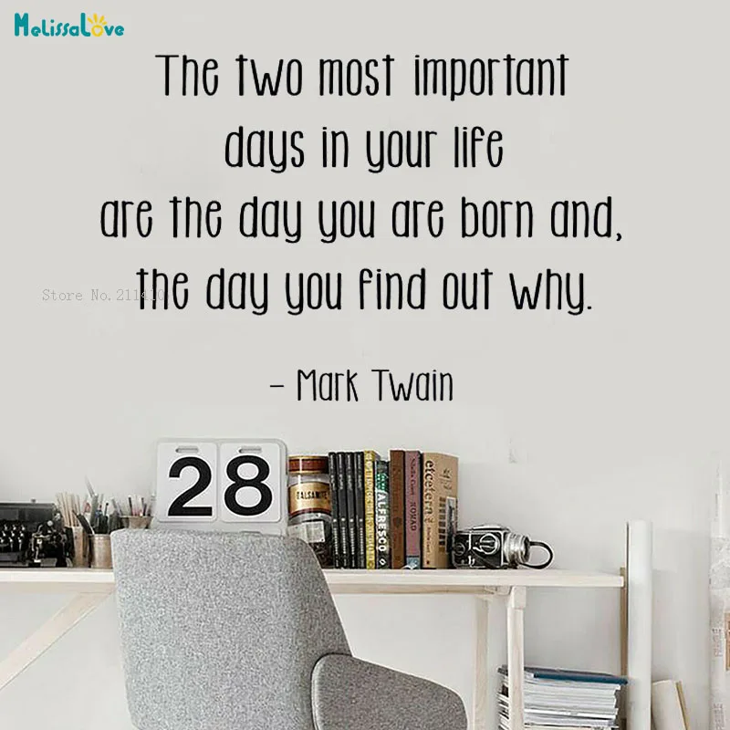 The Two Most Important Days In Your Life Are The Day You Are Born And The Day You Find Out Why Vinyl Quote Sticker YT2327