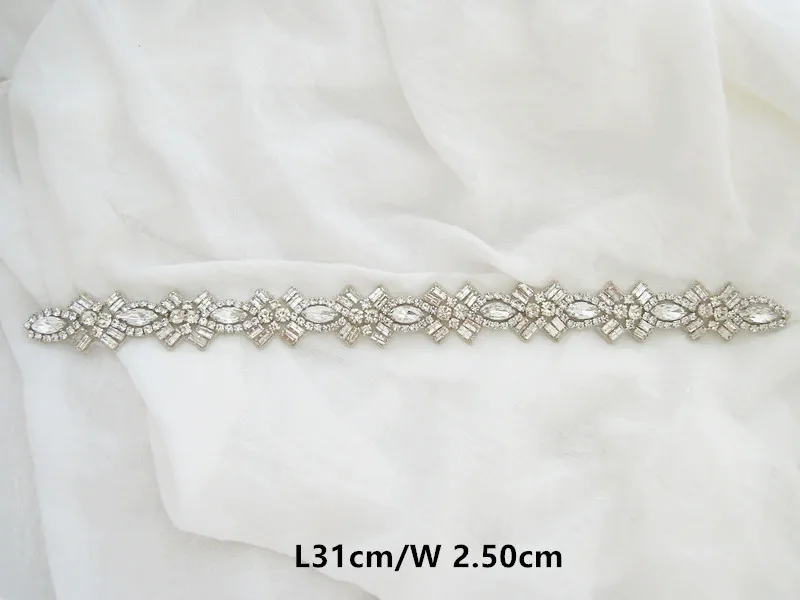 (1PC) di Strass cintura da sposa accessori da sposa con il cristallo di diamante abito da sposa sash cintura per abito da sposa WDD1037