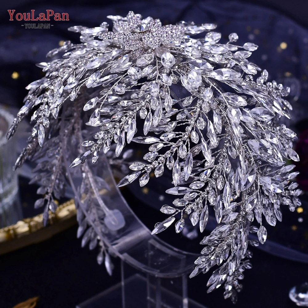 TOPQUEEN Luxurious Bridal Headband Wedding Headwear Bride Hair Decoration Wedding Accessories Pageant Crown Women Tiara HP420