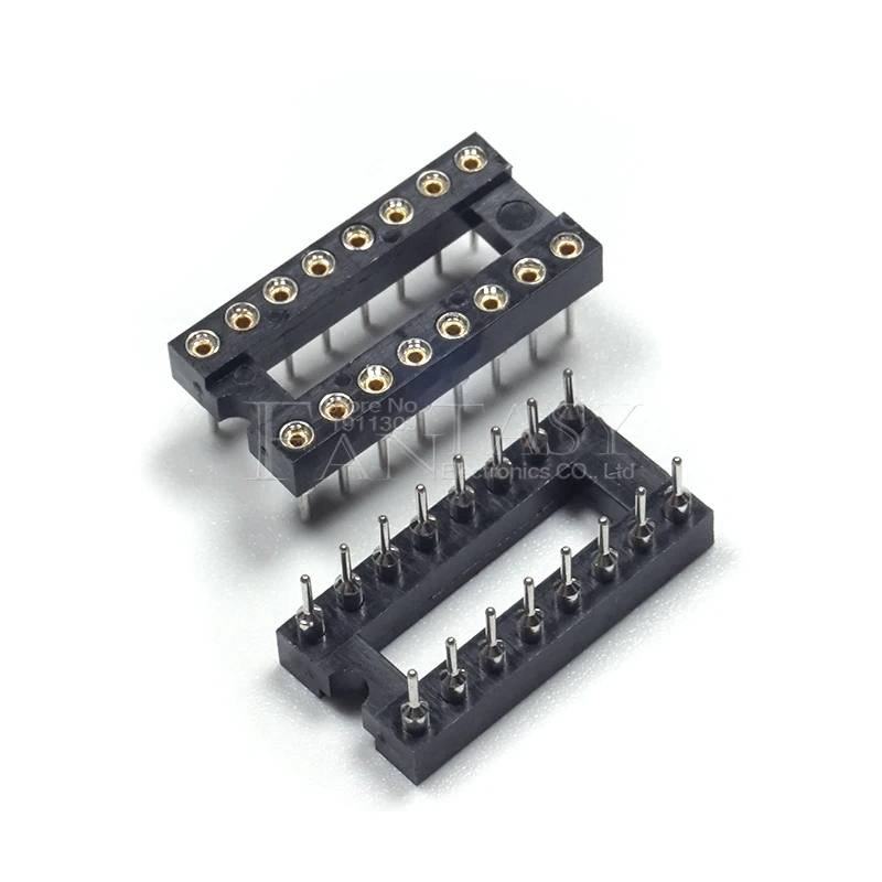 10pcs DIP-16 Round Hole 16 Pins 2.54MM DIP 2.54 DIP16 IC Sockets Adaptor Solder Type 16 PIN IC Connector