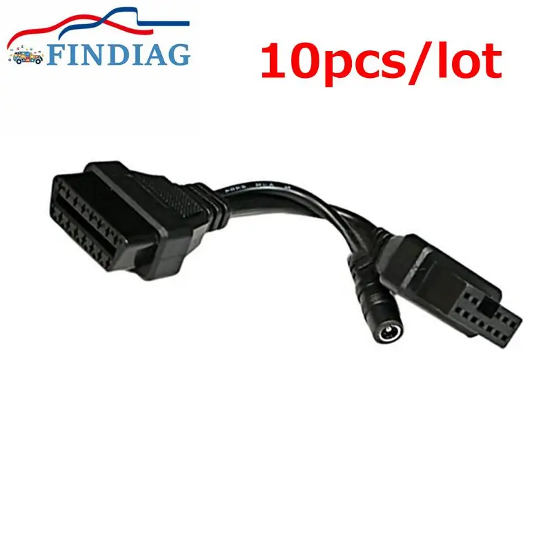 10 قطعة/الوحدة ربط كابل محول ل ميتسوبيشي 12 دبوس محول ل OBD-II أداة تشخيص إلى 16 دبوس واجهة الإناث أدنى سعر