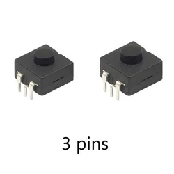 10pcs 12*12mm on off flashlight switch black small micro switch 3 feet 3 pins Push switch