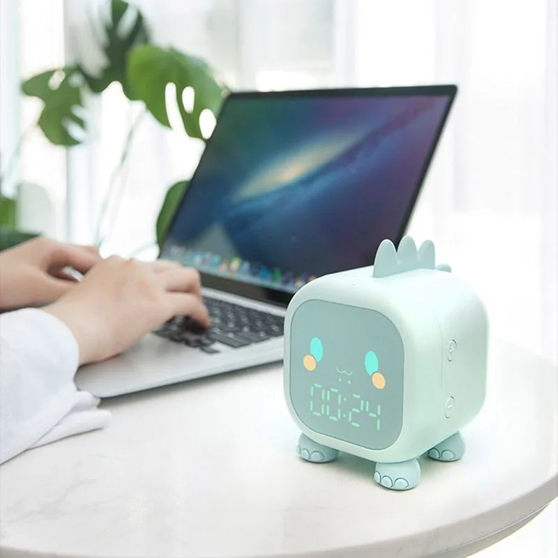 Xiaomi Led Cartoon budzik sterowanie głosem czasowe światło nocne dzieci sen szkolenia pulpit budzik z wyświetlaczem temperatury