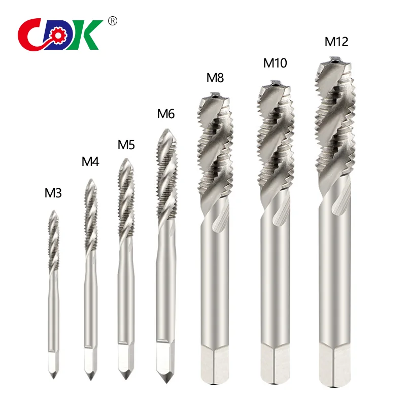 Spiral Flute Tap  Metric Thread Tap Metric Plug Drill Bits M3 M4 M5 M6 M8 M10 M12 Hand Tools