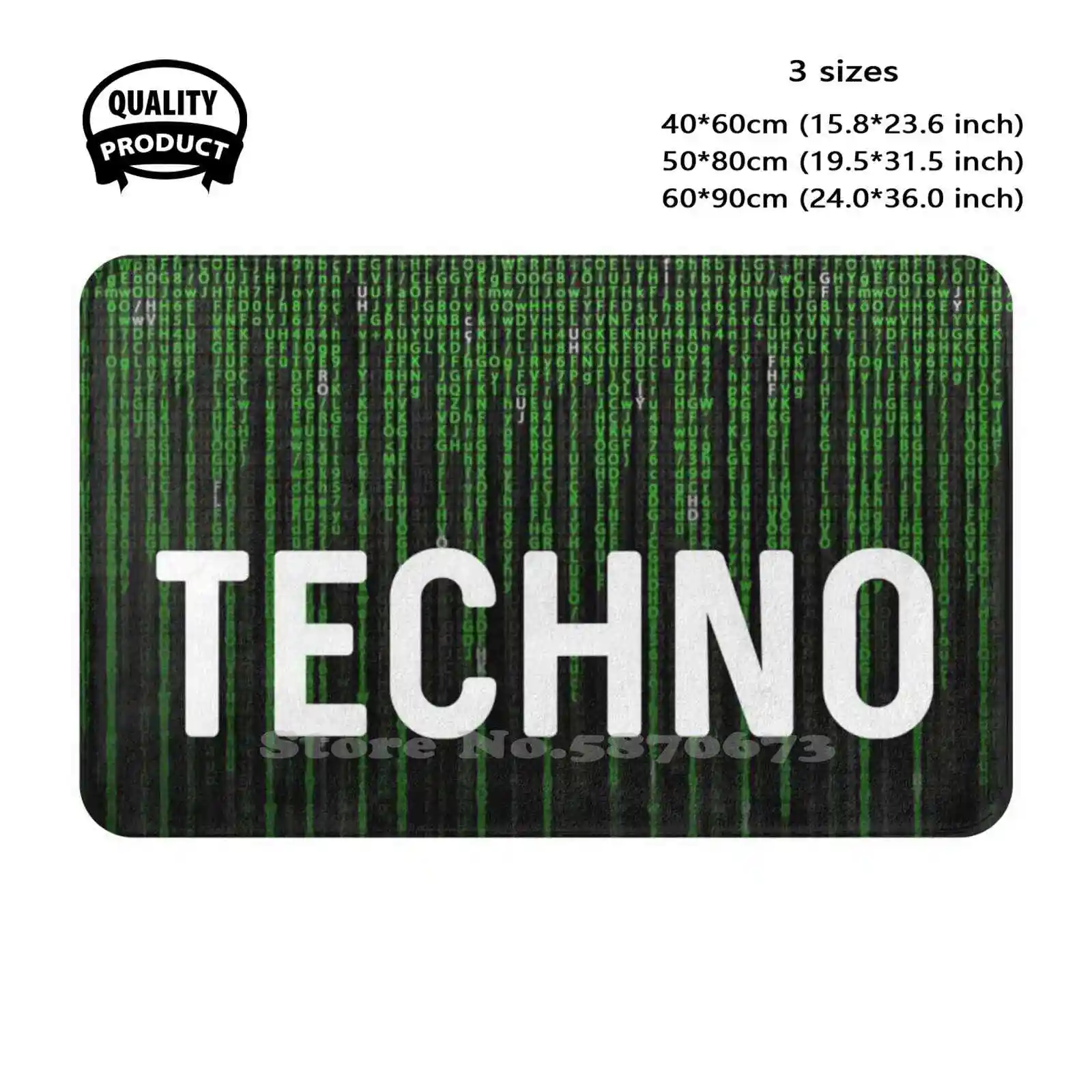 Techno Matrix Soft Cushion Home Carpet Door Mat Car Rug Techno Religion I Love Techno Techno Lovers The Matrix