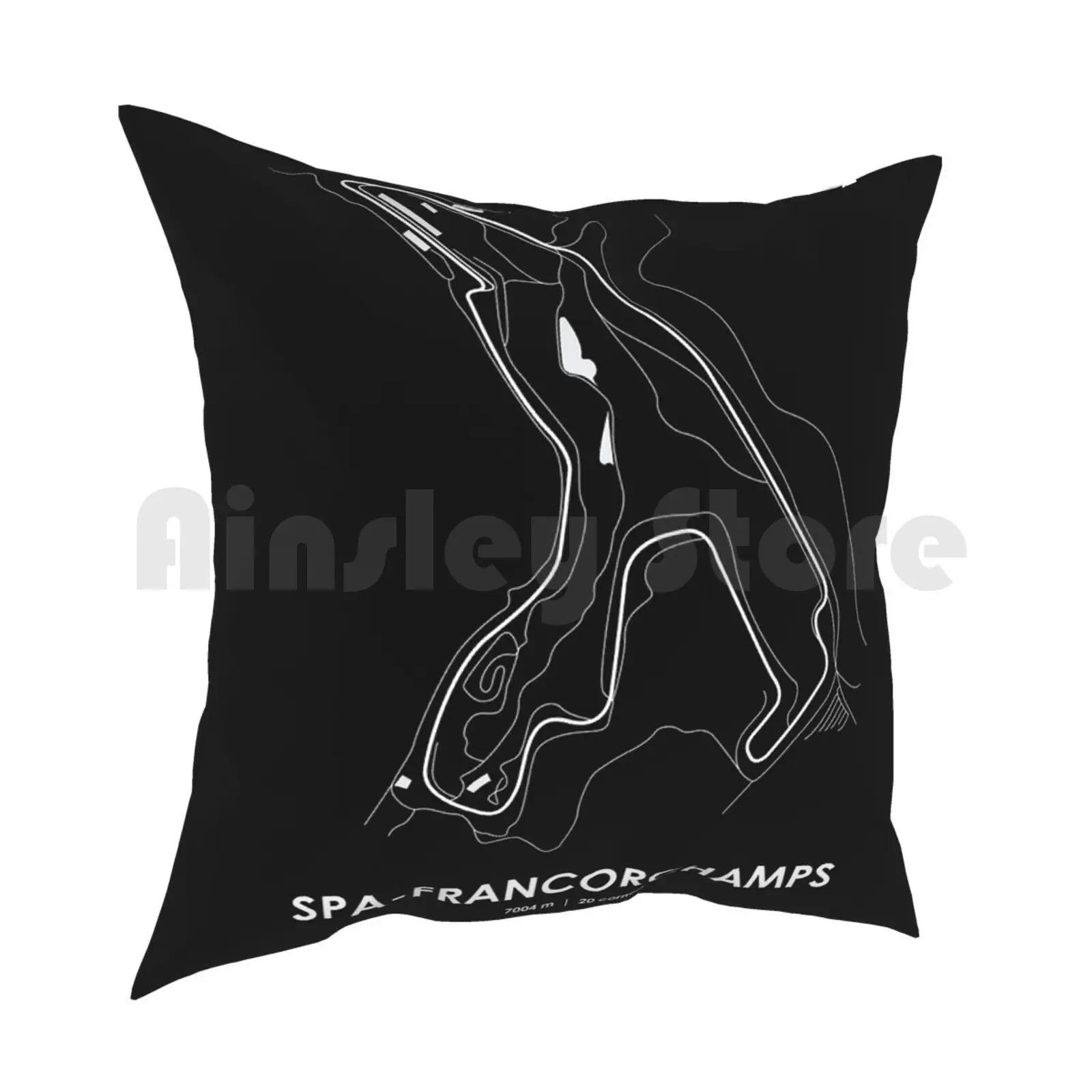 Spa-Francorchamps-Belgium Track Map Pillow Case Printed Home Soft Throw Pillow Spa Francorchamps Belgium Circuit Track